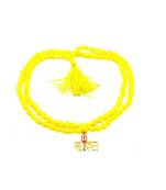 Raviour Lifestyle Lord Shiv Mahakal Bholenath Trishul Pendant With Yellow Hakik Agate 108 beads Mala properly energized