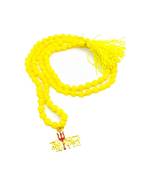 Raviour Lifestyle Lord Shiv Mahakal Bholenath Trishul Pendant With Yellow Hakik Agate 108 beads Mala properly energized