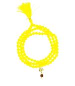 Mahakal Bholenath Trishul Pendant With Yellow Hakik Agate 108 beads Mala For Good Health And Lord Shiv Blessing