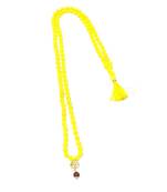 Mahakal Bholenath Trishul Pendant With Yellow Hakik Agate 108 beads Mala For Good Health And Lord Shiv Blessing