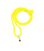 Mahakal Bholenath Trishul Pendant With Yellow Hakik Agate 108 beads Mala For Good Health And Lord Shiv Blessing