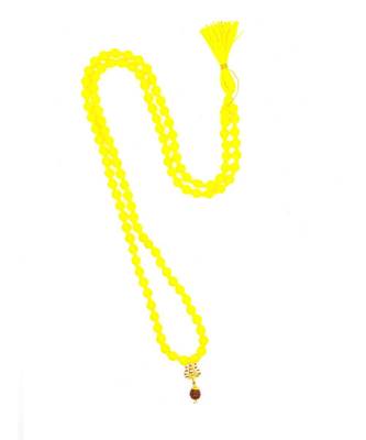 Mahakal Bholenath Trishul Pendant With Yellow Hakik Agate 108 beads Mala For Good Health And Lord Shiv Blessing 1