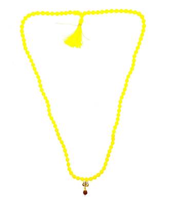 Mahakal Bholenath Trishul Pendant With Yellow Hakik Agate 108 beads Mala For Good Health And Lord Shiv Blessing 1