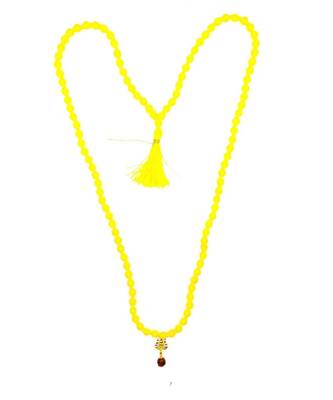 Mahakal Bholenath Trishul Pendant With Yellow Hakik Agate 108 beads Mala For Good Health And Lord Shiv Blessing 1