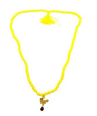 Mahakal Bholenath Trishul Pendant With Yellow Hakik Agate 108 beads Mala For Good Health And Lord Shiv Blessing 1