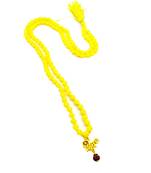 Lord Shiv Mahakal Mahadev Bholenath Trishul Pendant With Yellow Hakik Agate 108 beads Mala 