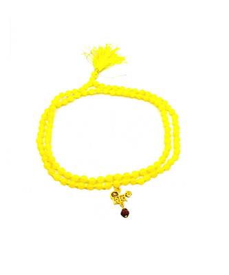 Lord Shiv Mahakal Mahadev Bholenath Trishul Pendant With Yellow Hakik Agate 108 beads Mala  1