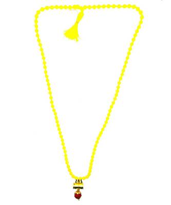 Raviour Lifestyle Lord Shiv Shakti 5 Mukhi Shiv Trishul Damru With Yellow Hakik Agate 108 beads Mala 1