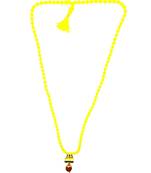 Raviour Lifestyle Lord Shiv Shakti 5 Mukhi Shiv Trishul Damru With Yellow Hakik Agate 108 beads Mala