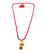 Raviour Lifestyle Lord Shiv Shakti 5 Mukhi Shiv Trishul Damru With Yellow Hakik Agate 108 beads Mala