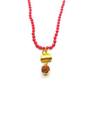 Raviour Lifestyle Lord Shiv Shakti 5 Mukhi Shiv Trishul Damru With Yellow Hakik Agate 108 beads Mala 1