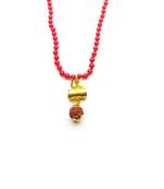 Raviour Lifestyle Lord Shiv Shakti 5 Mukhi Shiv Trishul Damru With Yellow Hakik Agate 108 beads Mala