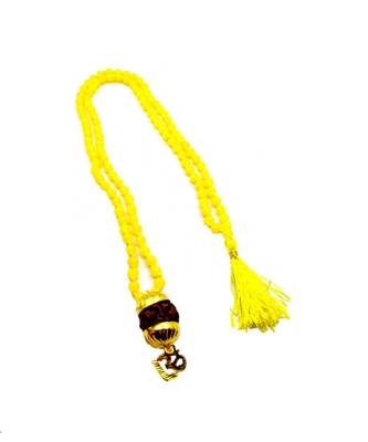 Raviour Lifestyle Mahadev Shiva Om Rudraksha Pendant With Yellow Hakik Agate 108 beads Mala For Mahadev Blessing  1