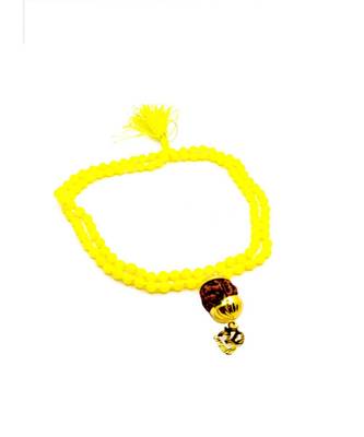 Raviour Lifestyle Mahadev Shiva Om Rudraksha Pendant With Yellow Hakik Agate 108 beads Mala For Mahadev Blessing  1