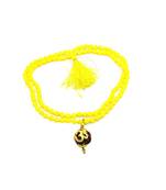 Lord shiv punchmukhi rudraksha Om pendant With Yellow Hakik Agate 108 beads Mala For Good Luck and Mahadev Blessing