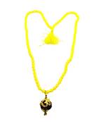 Lord shiv punchmukhi rudraksha Om pendant With Yellow Hakik Agate 108 beads Mala For Good Luck and Mahadev Blessing