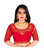 Red art silk Zari Work blouse
