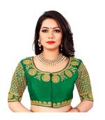 Green art silk Zari Work blouse