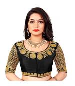 Black art silk Zari Work blouse