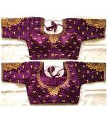 Magenta art silk Zari Work blouse