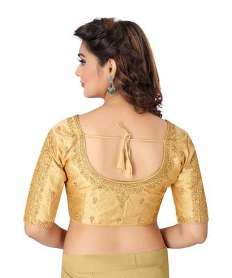 Gold art silk Zari Work blouse 2