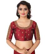 maroon art silk Zari Work blouse