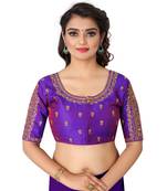 purple art silk Zari Work blouse