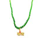 Raviour Lifestyle Lord Shiv Mahakal Bholenath Trishul Pendant With Green Hakik Agate 108 beads Mala properly energized