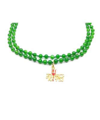 Raviour Lifestyle Lord Shiv Mahakal Bholenath Trishul Pendant With Green Hakik Agate 108 beads Mala properly energized 1