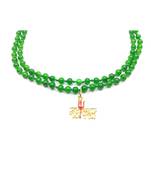 Raviour Lifestyle Lord Shiv Mahakal Bholenath Trishul Pendant With Green Hakik Agate 108 beads Mala properly energized