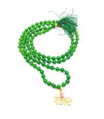Raviour Lifestyle Lord Shiv Mahakal Bholenath Trishul Pendant With Green Hakik Agate 108 beads Mala properly energized