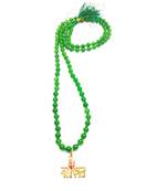 Raviour Lifestyle Lord Shiv Mahakal Bholenath Trishul Pendant With Green Hakik Agate 108 beads Mala properly energized