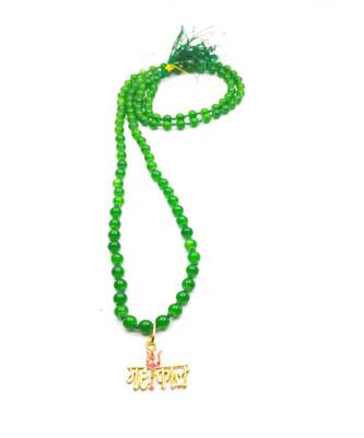 Raviour Lifestyle Lord Shiv Mahakal Bholenath Trishul Pendant With Green Hakik Agate 108 beads Mala properly energized 1