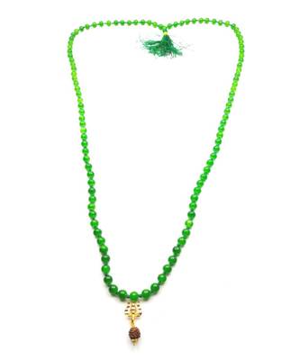 Mahakal Bholenath Trishul Pendant With Green Hakik Agate 108 beads Mala For Good Health And Lord Shiv Blessing 1