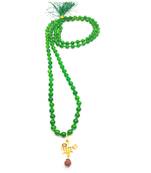 Lord Shiv Mahakal Mahadev Bholenath Trishul Pendant With Green Hakik Agate 108 beads Mala 