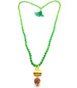 Raviour Lifestyle Lord Shiv Shakti 5 Mukhi Shiv Trishul Damru With Green Hakik Agate 108 beads Mala