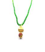 Raviour Lifestyle Lord Shiv Shakti 5 Mukhi Shiv Trishul Damru With Green Hakik Agate 108 beads Mala