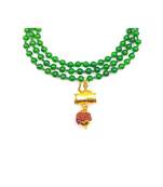 Raviour Lifestyle Lord Shiv Shakti 5 Mukhi Shiv Trishul Damru With Green Hakik Agate 108 beads Mala