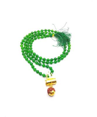 Raviour Lifestyle Lord Shiv Shakti 5 Mukhi Shiv Trishul Damru With Green Hakik Agate 108 beads Mala 1