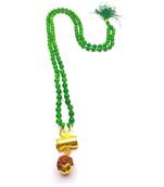 Raviour Lifestyle Lord Shiv Shakti 5 Mukhi Shiv Trishul Damru With Green Hakik Agate 108 beads Mala