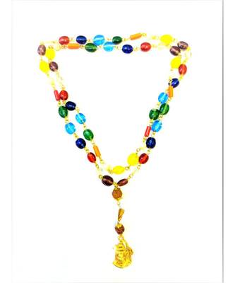 Raviour Lifestyle Lord Shiv Shankar Mahadev shiv shakti Rudraksha Pendant With Navratan Mala 1