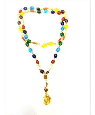 Raviour Lifestyle Lord Shiv Shankar Mahadev shiv shakti Rudraksha Pendant With Navratan Mala 1