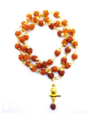 Raviour Lifestyle Lord Shiva Shivling Rudraksha Pendant With Rudraksha Mala For Health And Peace 1