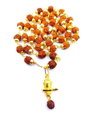 Raviour Lifestyle Lord Shiva Shivling Rudraksha Pendant With Rudraksha Mala For Health And Peace 1