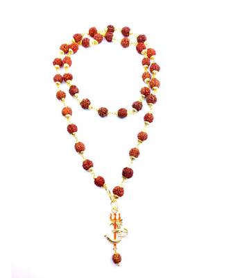 Raviour Lifestyle Om Shiv Trishul With Rudraksha Pendant With Rudraksha Mala For Lord Mahadev Blessing And Good Health 1