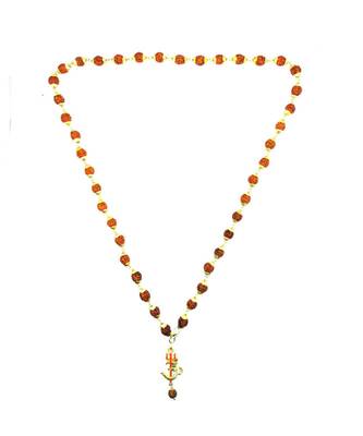 Om Shiv Trishul With Rudraksha Pendant With Rudraksha Cap Mala For Lord Mahadev Blessing And Good Health 1
