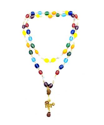 Lord Shiv Mahakal Mahadev Bholenath Trishul Pendant With Rudraksha Navratan Mala  1