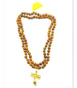 Raviour Lifestyle Mahakal Shiva Trishul Rudraksha Wood Pendant With Rudraksha Mala