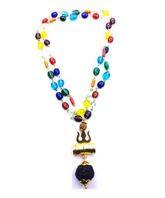 Raviour Lifestyle Lord Shiv Shakti 5 Mukhi Shiv Trishul Damru With Navratan Mala 1