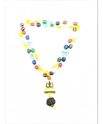 Raviour Lifestyle Lord Shiv Shakti 5 Mukhi Shiv Trishul Damru With Navratan Mala 1
